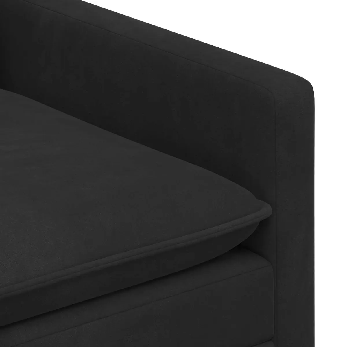 Sofa Modern Velvet Upholstery Rectangular Black