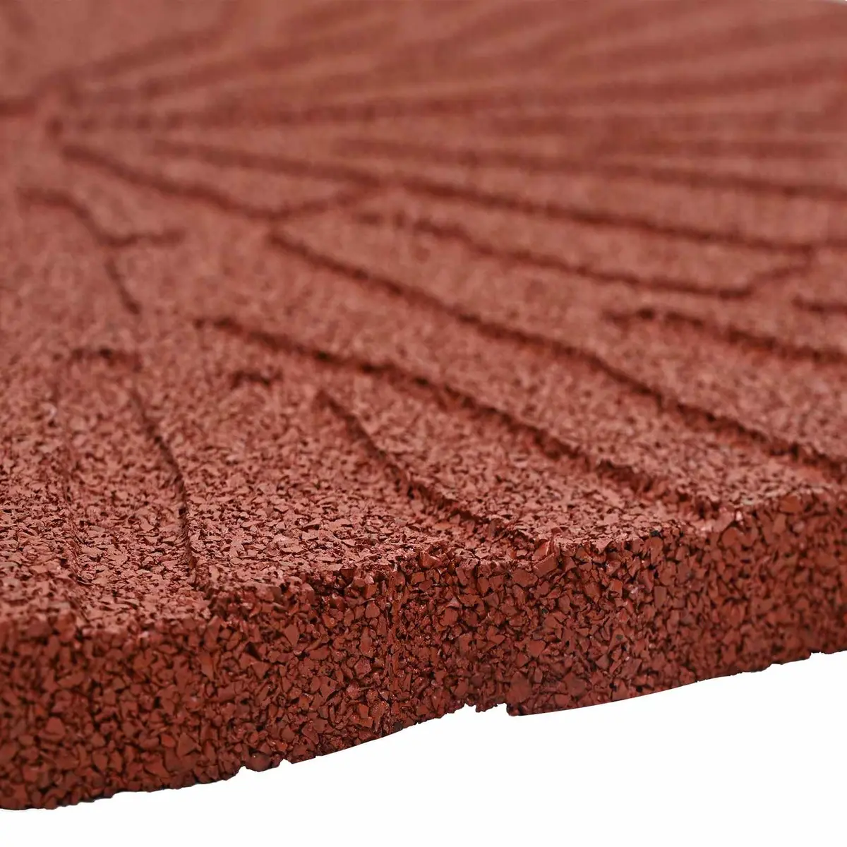 Stepping Stone Textured Rubber 45cm Red Garden Path Outdoor Walkway 6 Piece