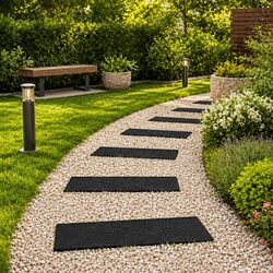 Stepping Stone 6 pcs Black 60.5 x 25 x 2 cm Outdoor Garden Pathway