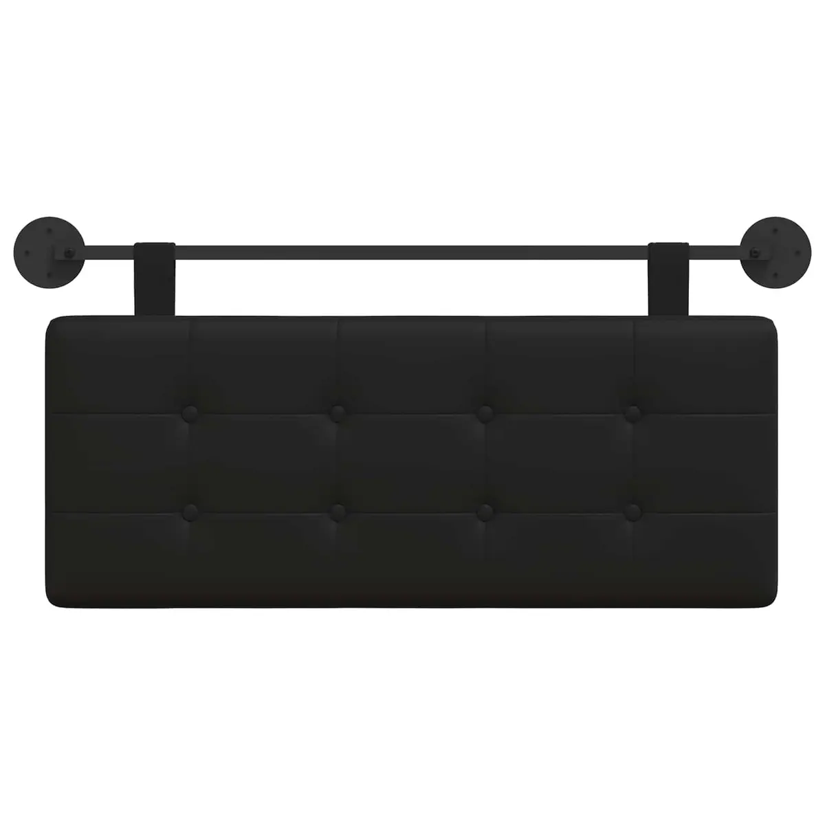 Hanging Headboard Modern Wall-Mounted Black Padded Upholstery