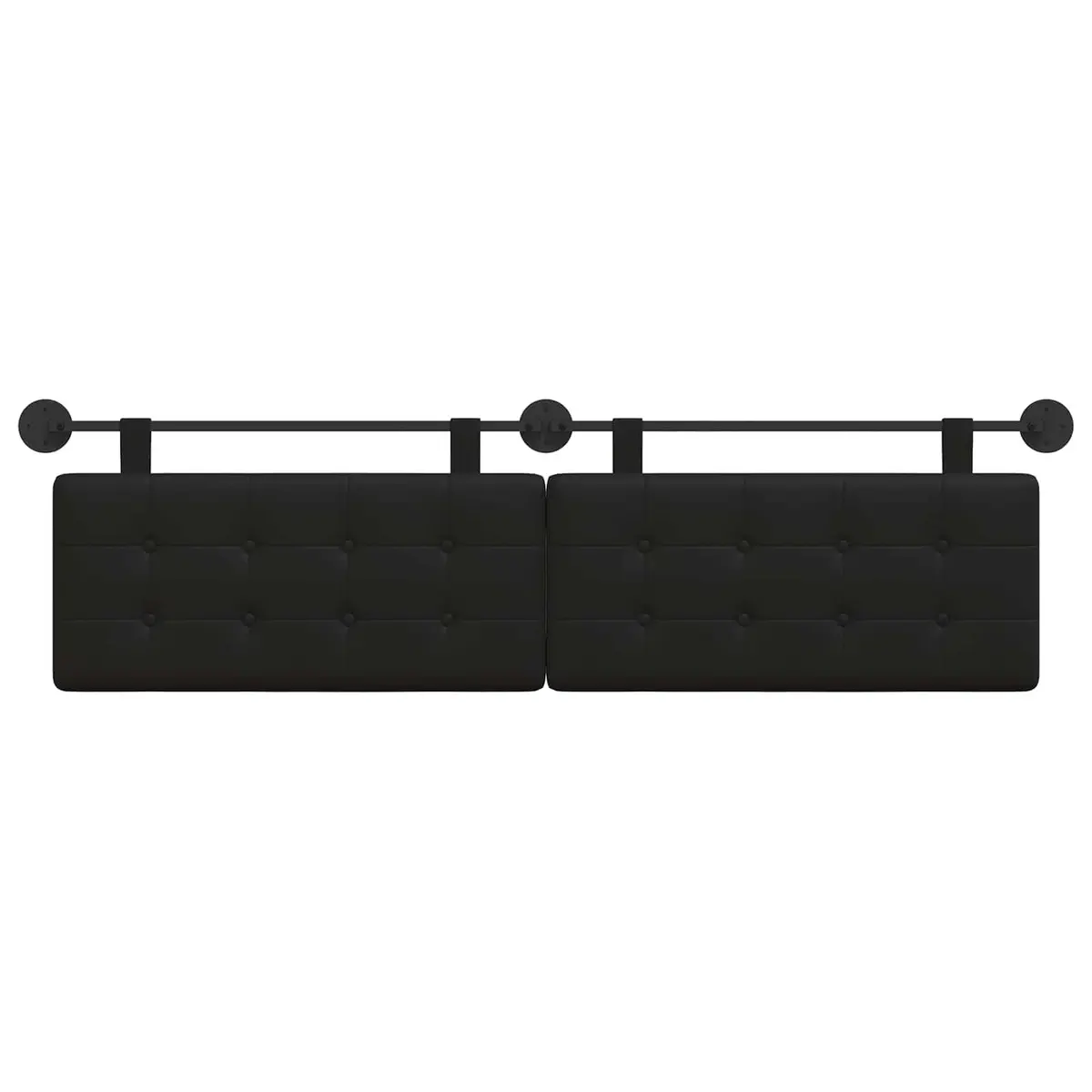 Hanging Headboard Modern Wall Mounted Black Upholstered Backrest Support