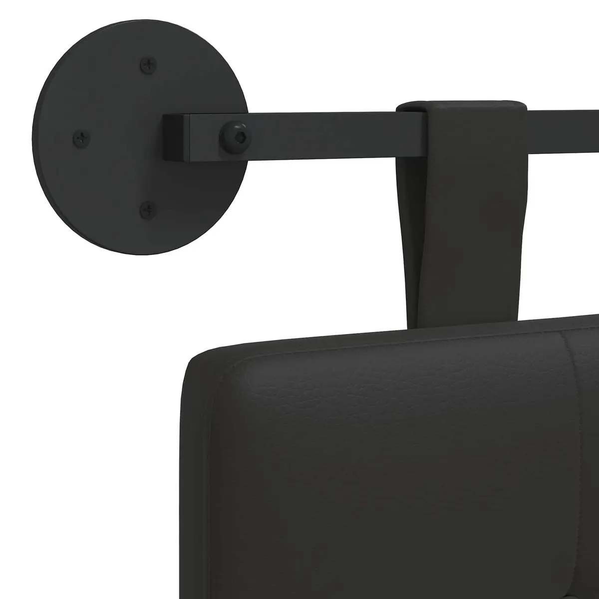 Hanging Headboard Modern Wall Mounted Black Upholstered Backrest Support
