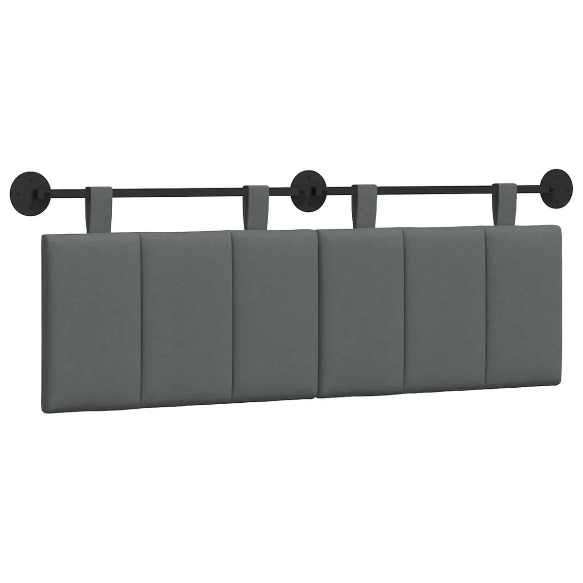 Hanging Headboard Wall-Mounted Upholstered Fabric Grey Bedroom Furniture