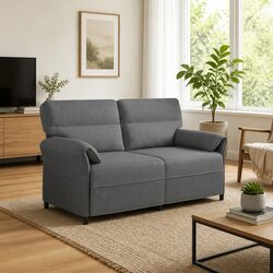 Grey Sofa Modern Contemporary Living Room Lounge Couch Metal Frame Cushioned