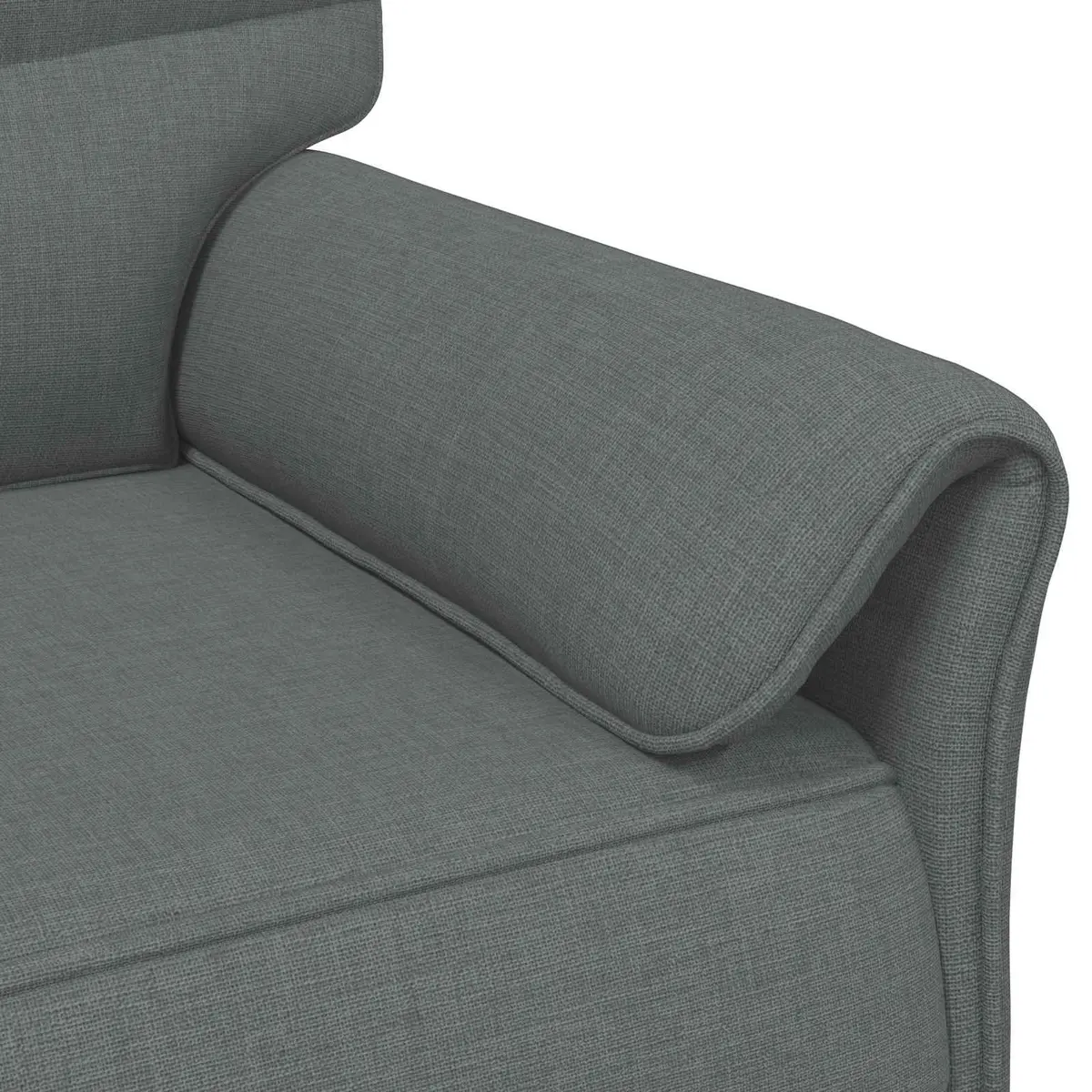 Sofa Modern Contemporary Grey Cushioned Metal Frame