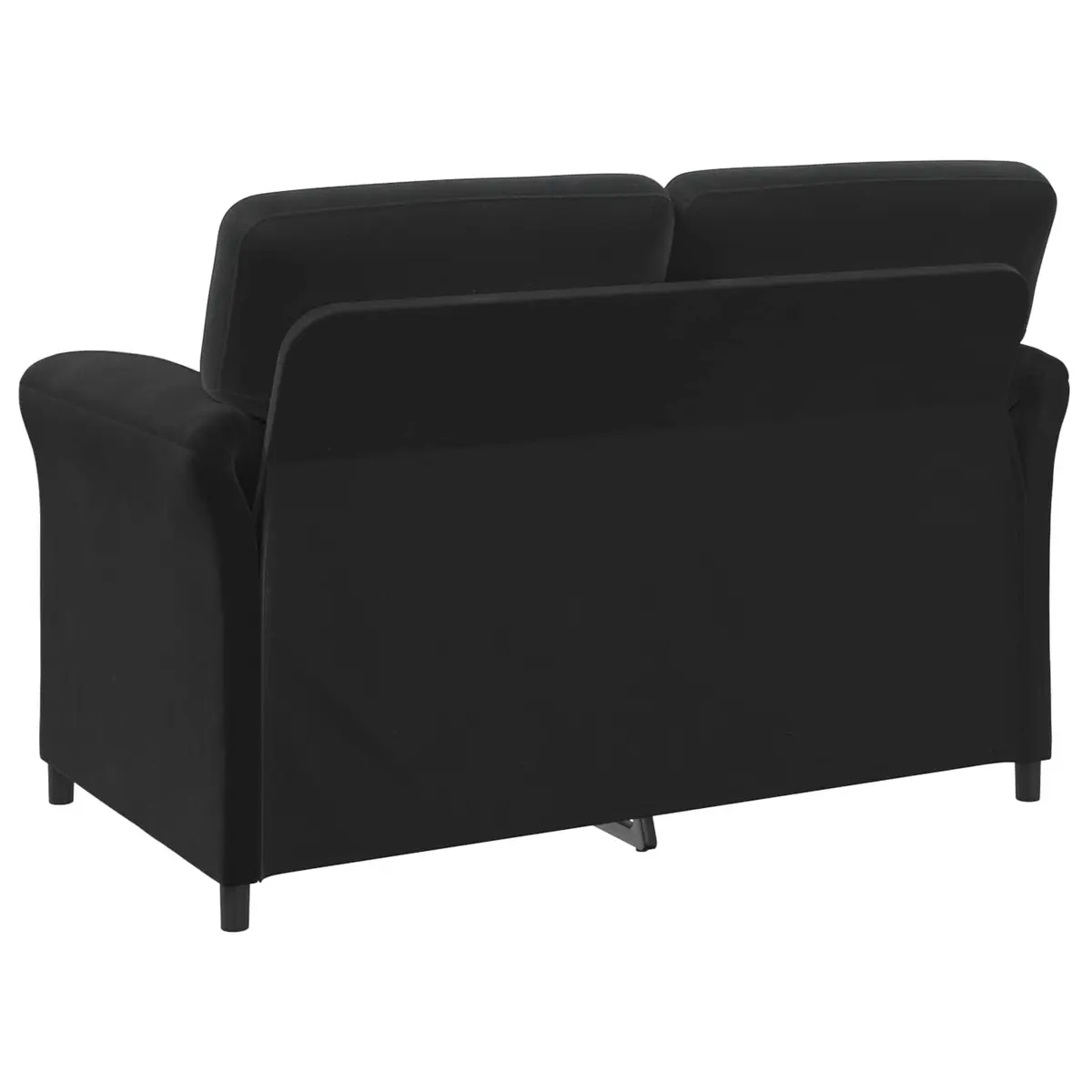 2-Seater Sofa Velvet Upholstery Metal Frame 138cm Black