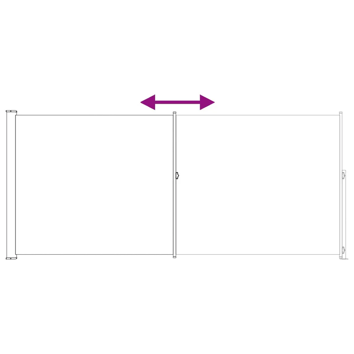 Retractable Side Awning Outdoor Garden Patio Shade Screen 200 x 600 cm Anthracite Polyester Fabric Steel Frame