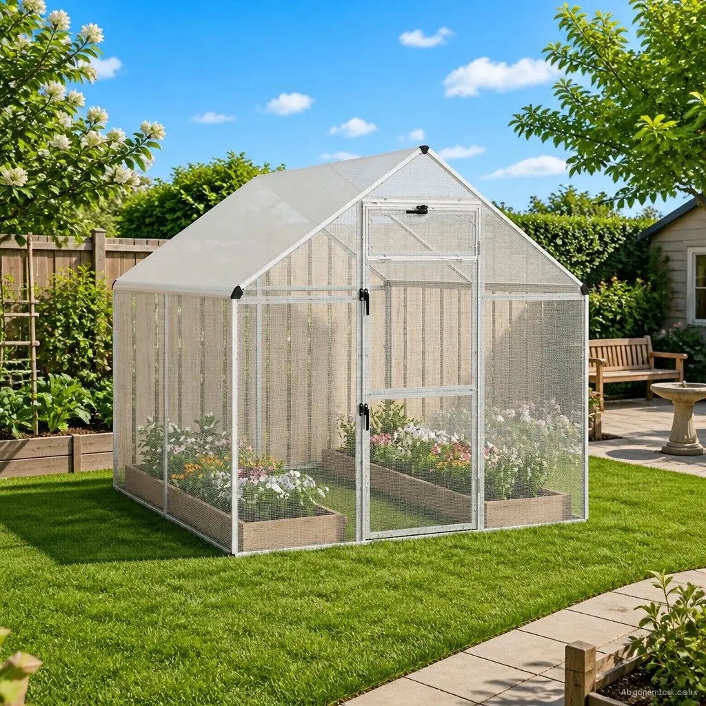 Bird Cage Welded Wire Mesh Outdoor Garden 181.5 x 221 x 173.5 cm Silver