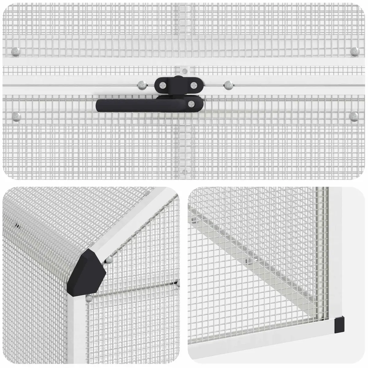 Bird Cage Welded Wire Mesh Outdoor Garden 181.5 x 221 x 173.5 cm Silver