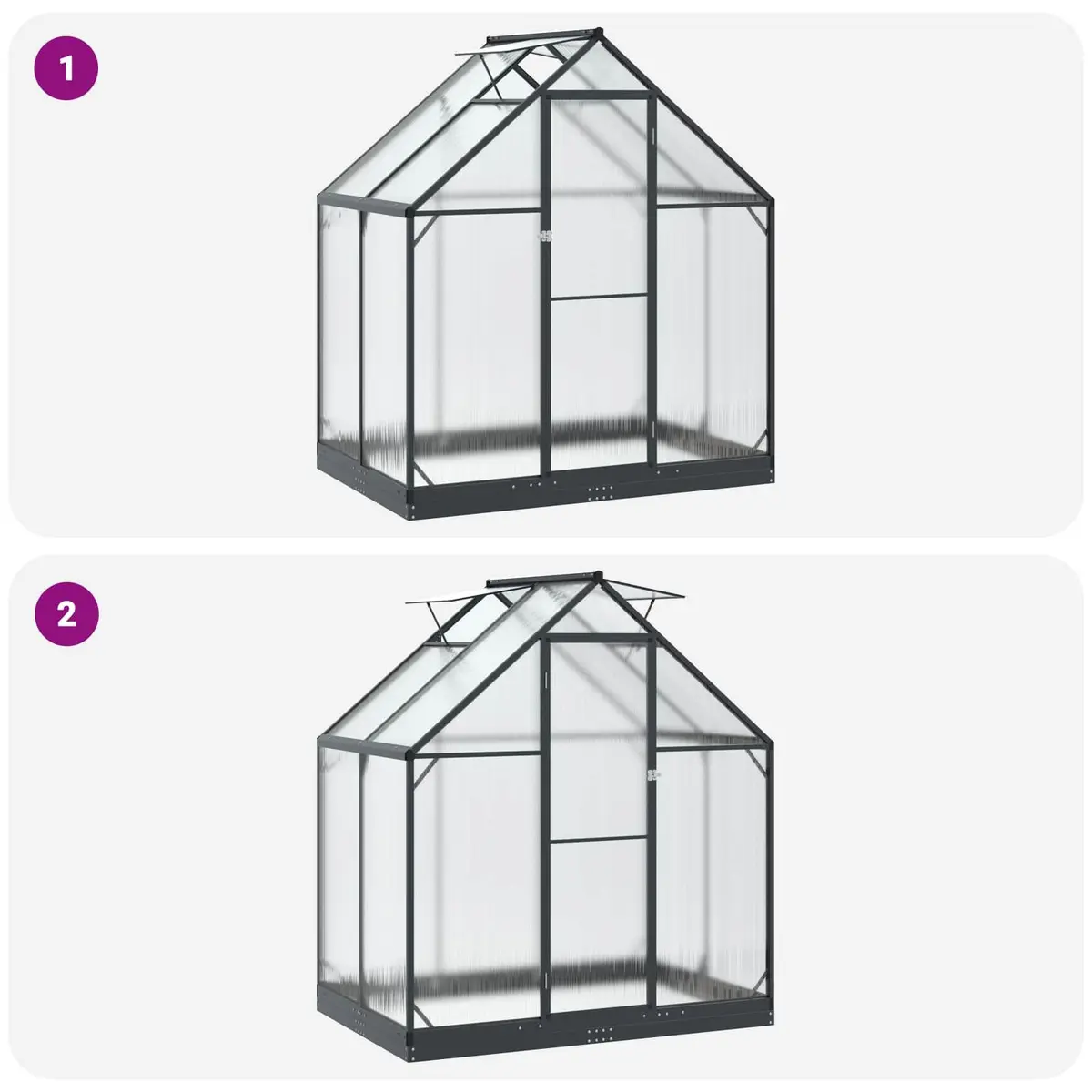 Garden Greenhouse Tunnel Adjustable Height Weather-Resistant Anthracite