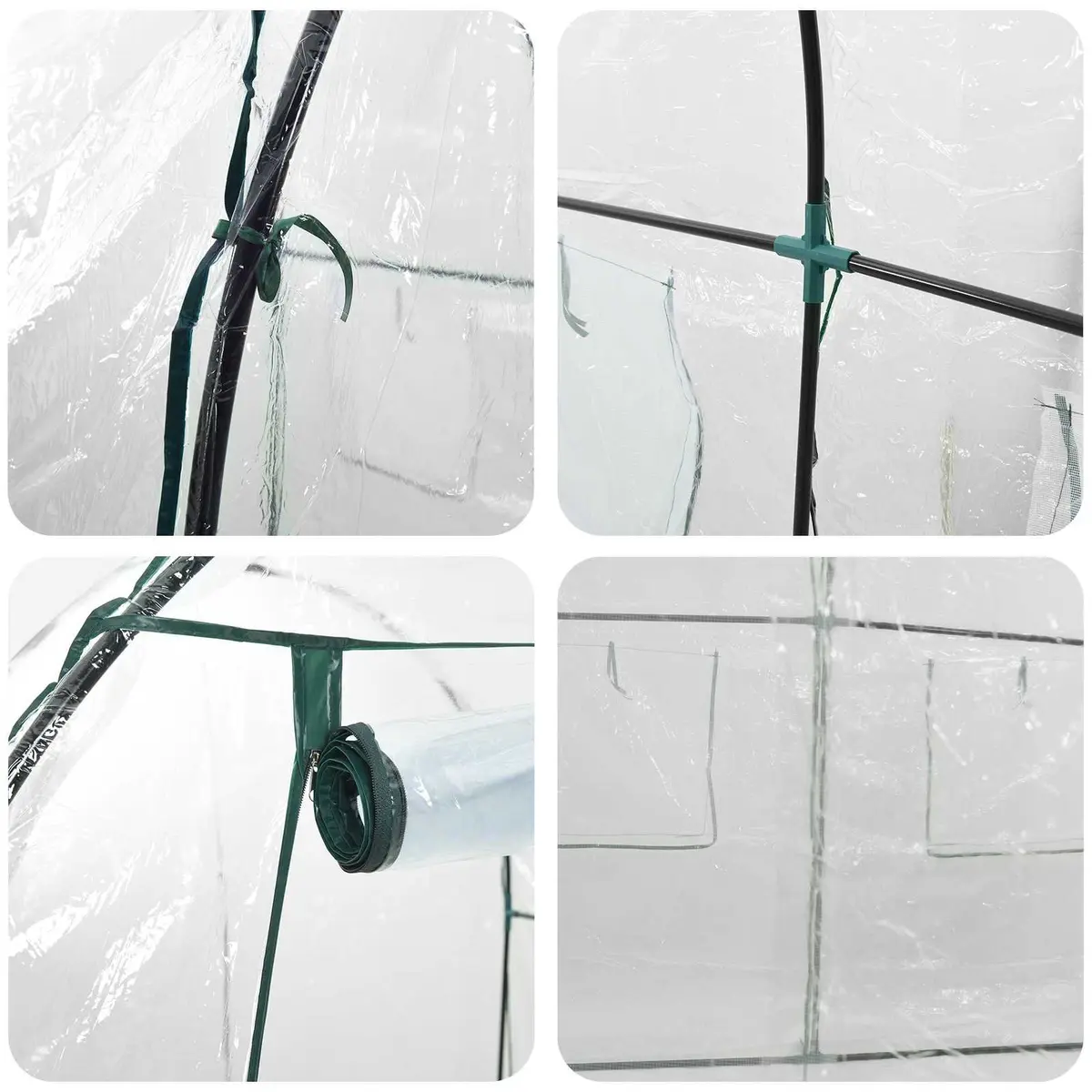Garden Greenhouse Portable Weather-Resistant PVC Frame 160 x 200 x 192.5 cm Transparent