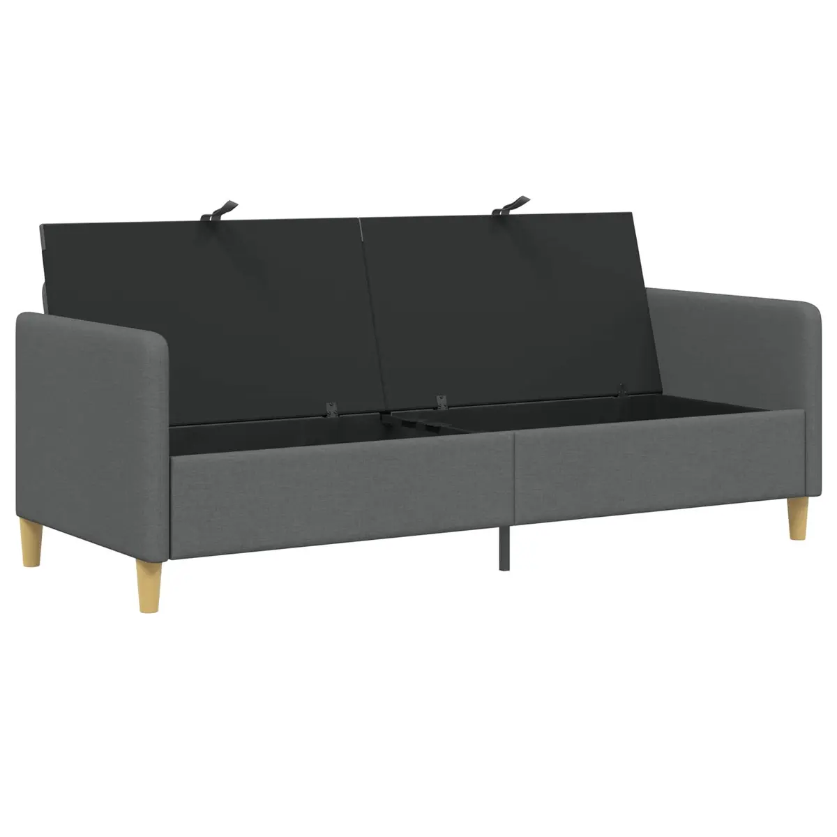 Storage Sofa Modern Lift-Up Seat Dark Grey Removable Covers
