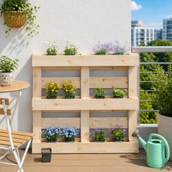Flower Boxes for Euro Pallets 12 pcs Grey 13.5 x 9 x 9.5 cm Garden Planter