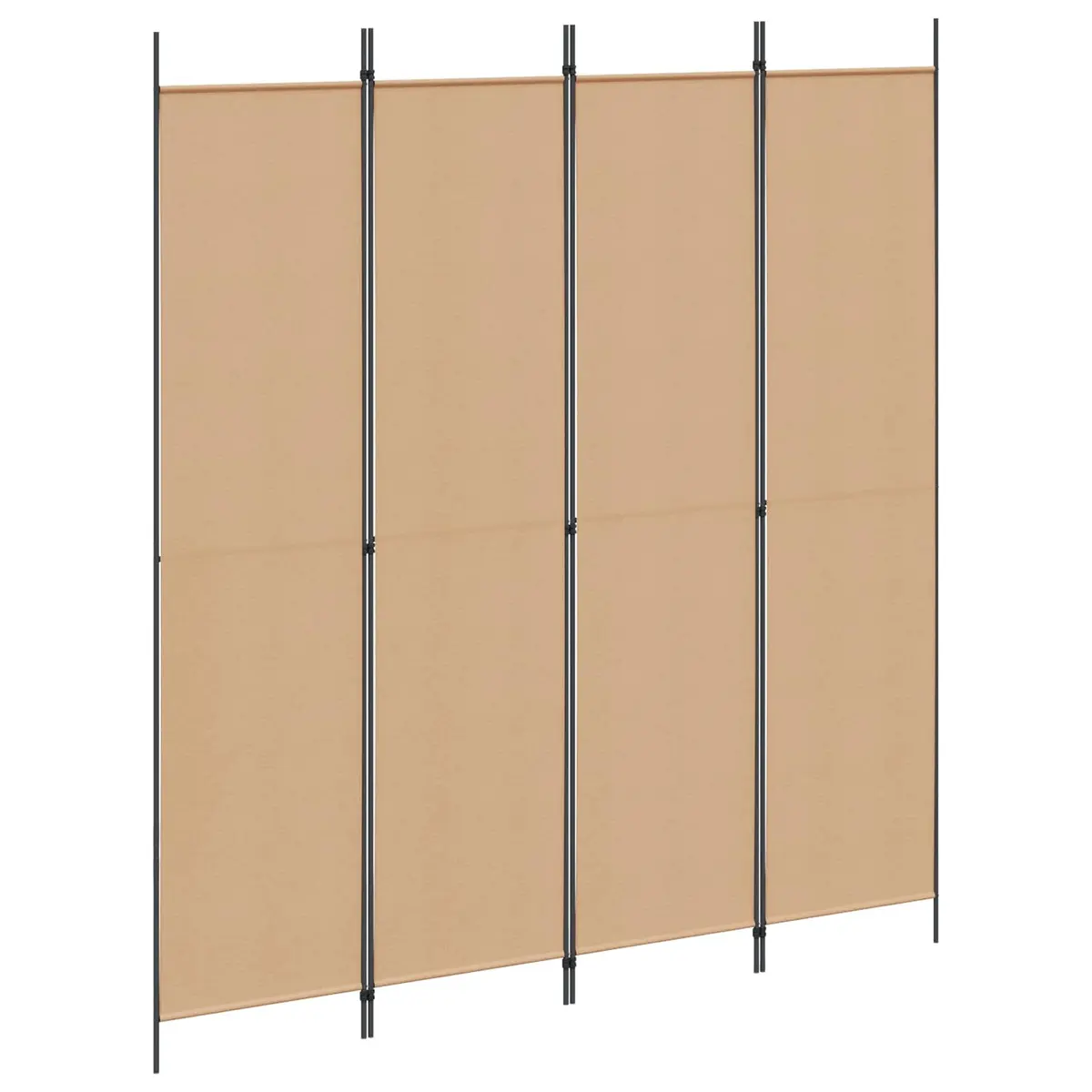 4-Panel Room Divider Foldable Privacy Screen 200x220cm Beige Fabric