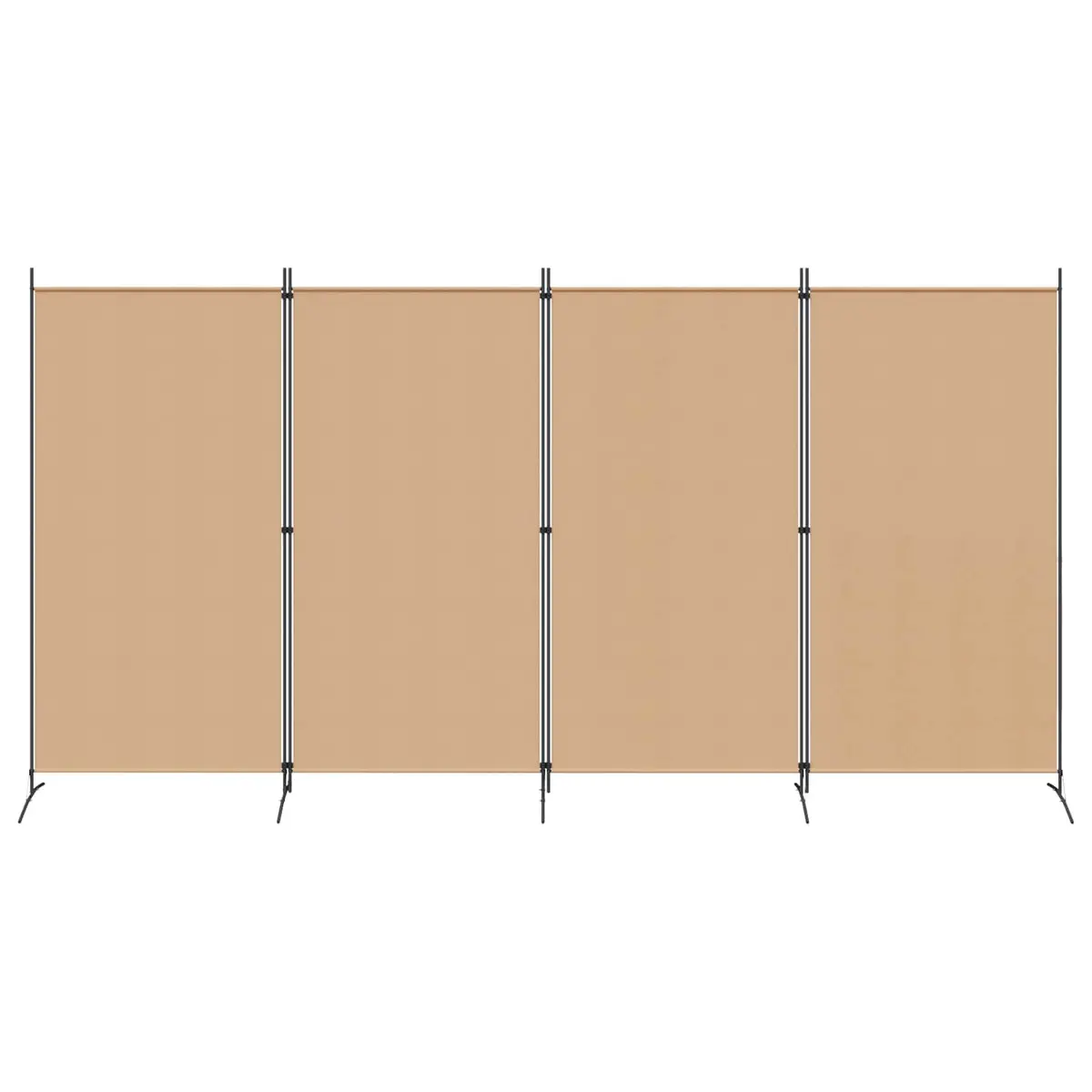 4-Panel Room Divider Folding Privacy Screen Fabric Beige 346x180cm