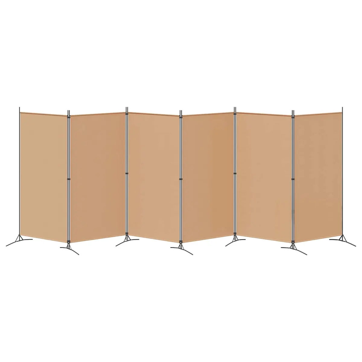 6-Panel Room Divider Folding Privacy Screen Indoor Beige