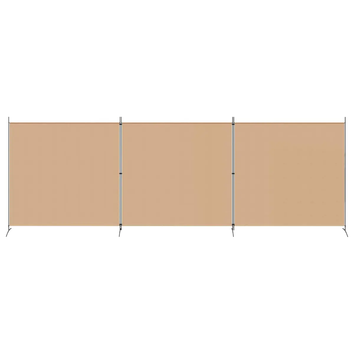 Room Divider 4-Panel Folding Screen Beige Fabric 525 x 180 cm
