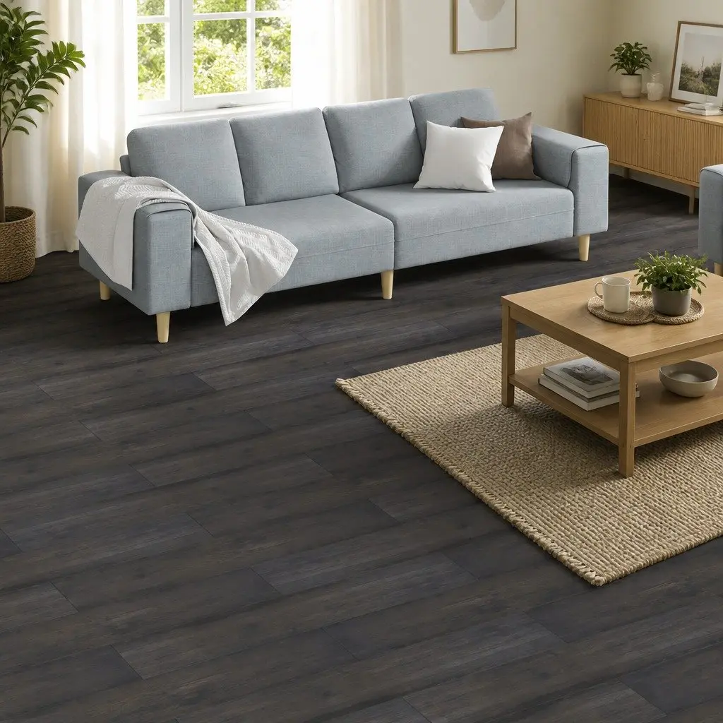 Self-Adhesive PVC Flooring Planks 18 Pieces Dark Grey Indoor Home Floor Tiles