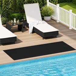 Outdoor Rubber Floor Mat 1 x 2 m Black Durable Heavy-Duty Garden Patio