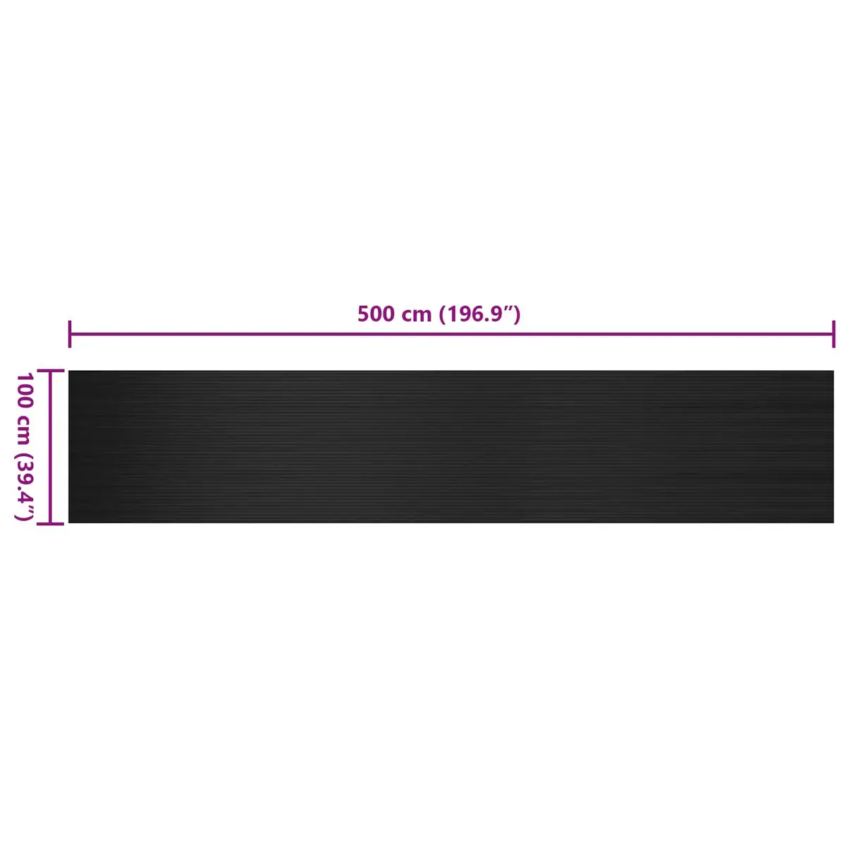 Rubber Floor Mat Durable Heavy Duty Outdoor 1x5m Black