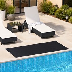 Rubber Floor Mat Black 1 x 2 m Outdoor Garden Patio Protective Durable Flexible