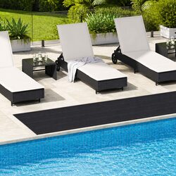 Outdoor Rubber Floor Mat Black 1 x 5 m Flexible Durable Garden Patio Protective