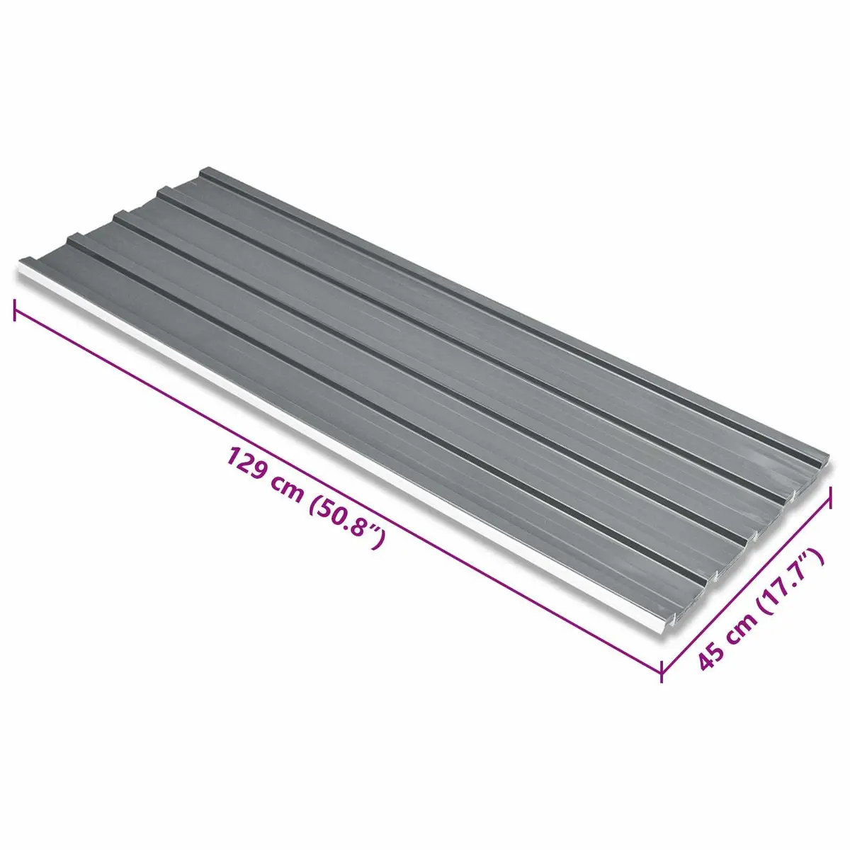 Roof Panel Galvanised Steel 129 x 45 cm Grey 12 Piece