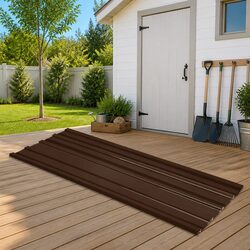 Roof Panel 12 Pieces Brown 129 x 45 cm Galvanised Steel Shed Garage