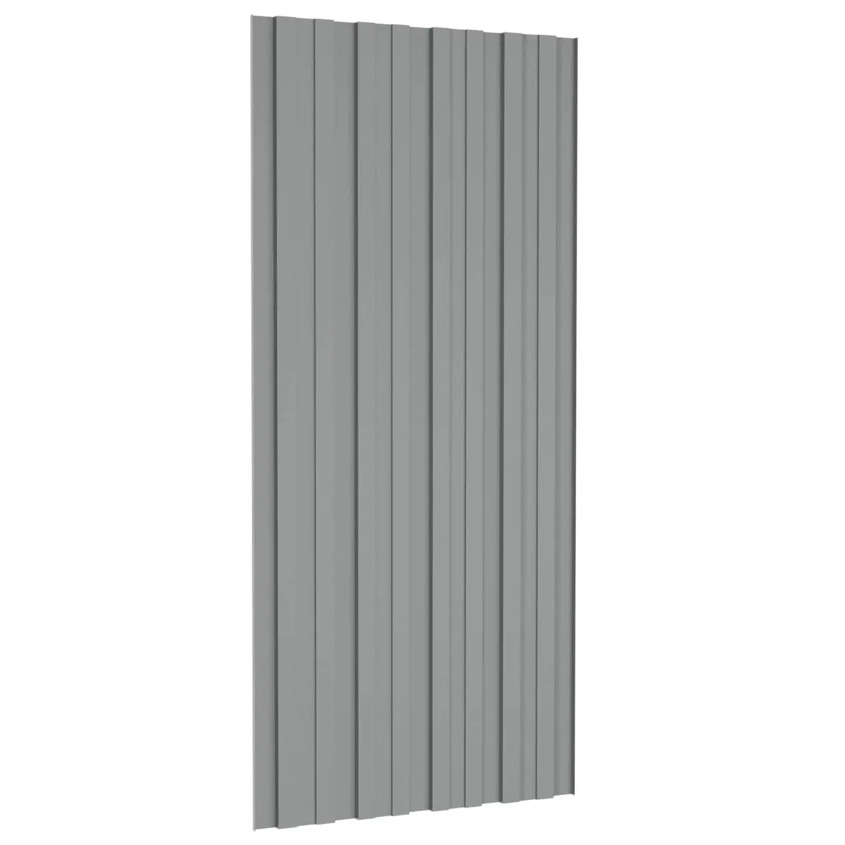 Roof Panel Galvanized Steel 100 x 45 cm Grey 12 Piece