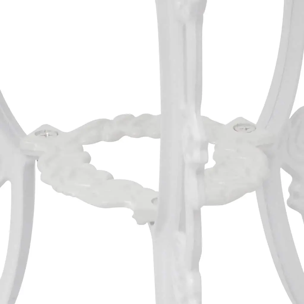 3 Piece Bistro Set Round Table 2 Chairs Garden Patio Outdoor Furniture White