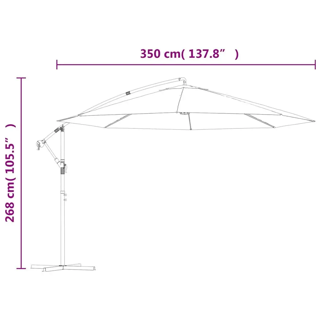 Cantilever Garden Parasol UV Protection 3.5m Blue