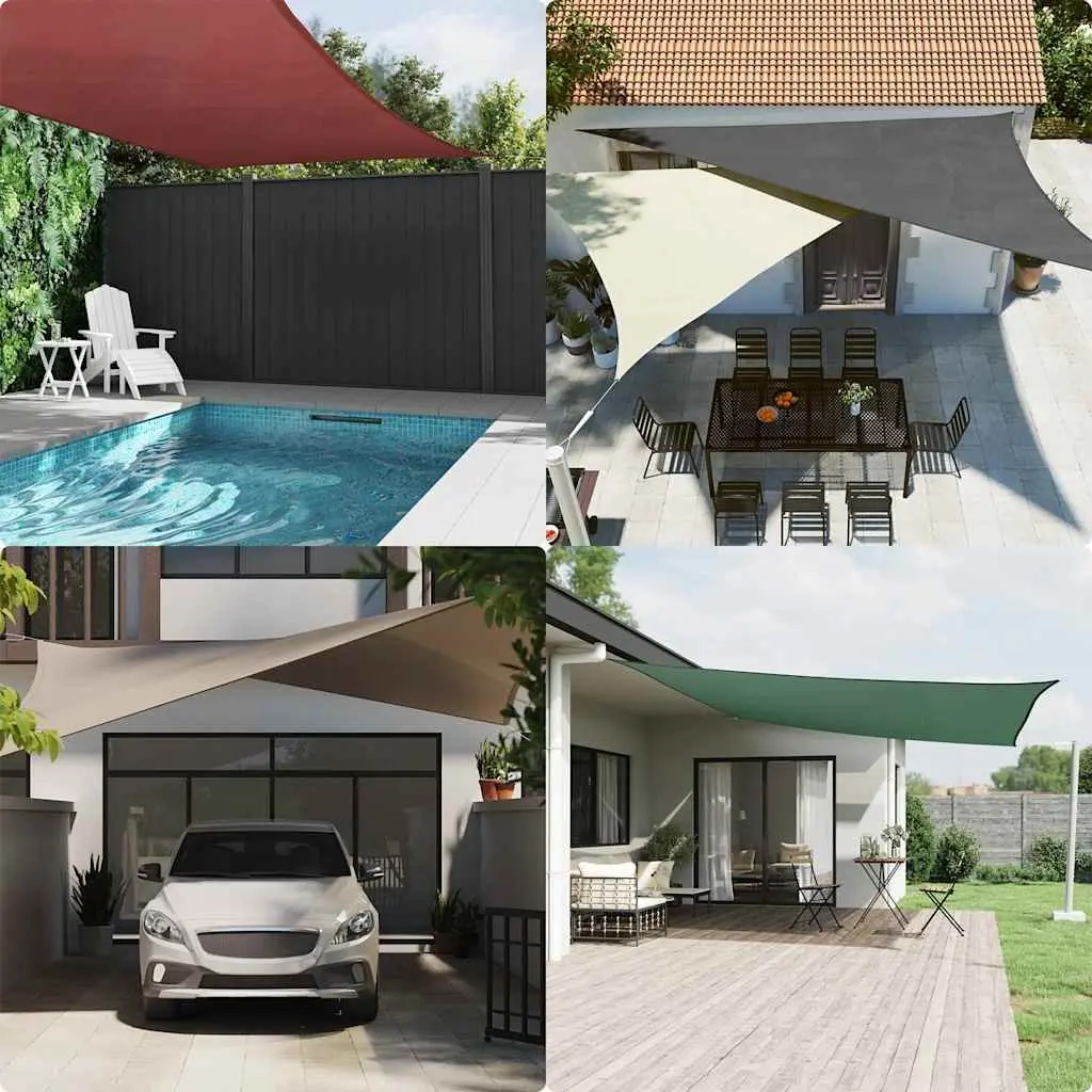Rectangular Sunshade Sail PU Coated Oxford Fabric 2x4 m Cream Outdoor Garden Shade Protection