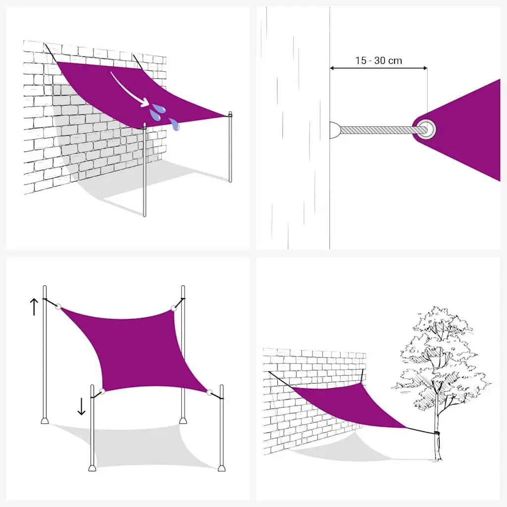 Rectangular Sunshade Sail PU Coated Oxford Fabric 2x4 m Cream Outdoor Garden Shade Protection