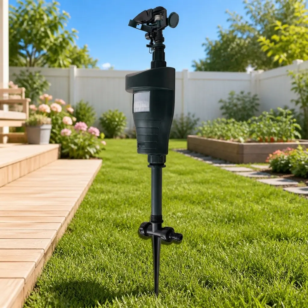 Animal Repellent Jet Spray Motion Activated Outdoor Garden Pest Deterrent 10 Meters Detection Range