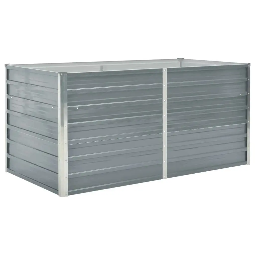 Raised Garden Bed Galvanised Steel 160x80x77 cm Grey