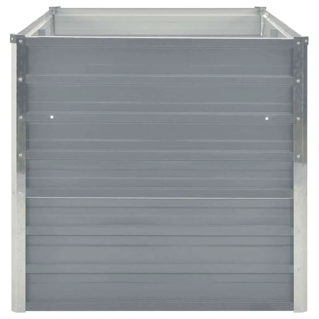 Raised Garden Bed Galvanised Steel 160x80x77 cm Grey