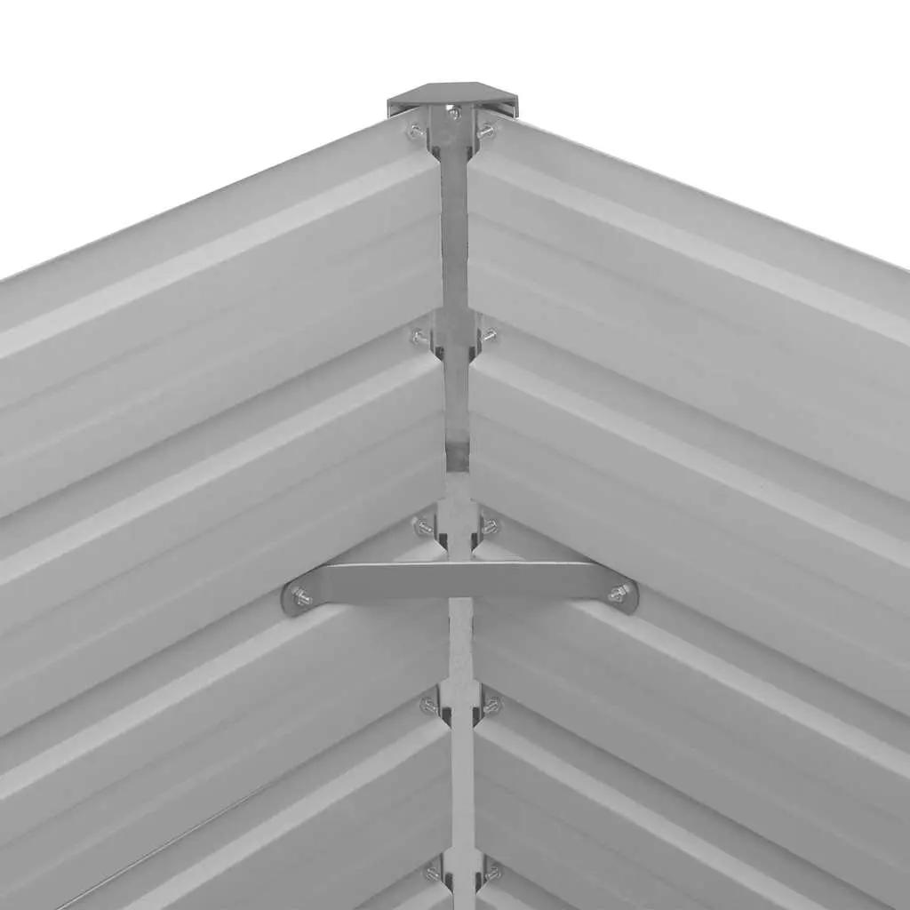 Raised Garden Bed Galvanised Steel Planter 100x100x77 cm Grey