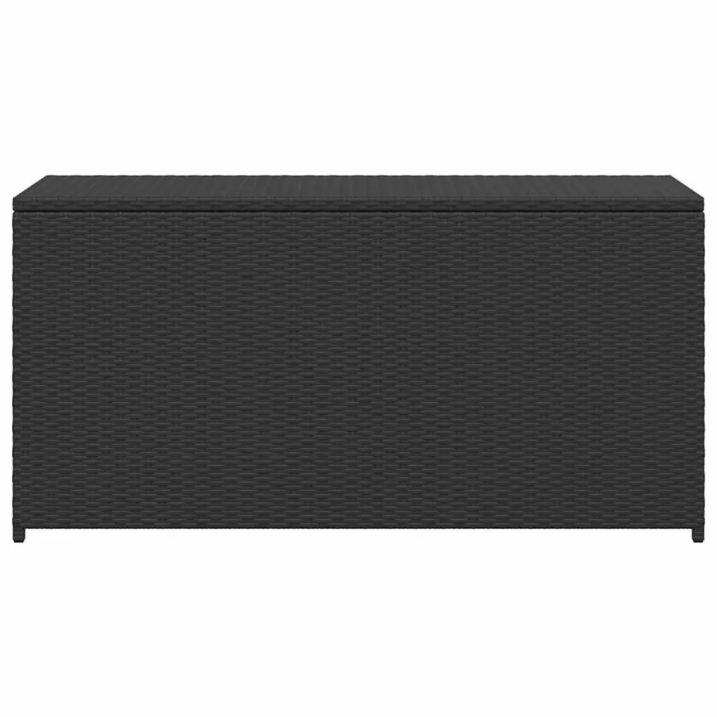 Garden Storage Box Waterproof PE Rattan Chest Black 120x50x60 cm