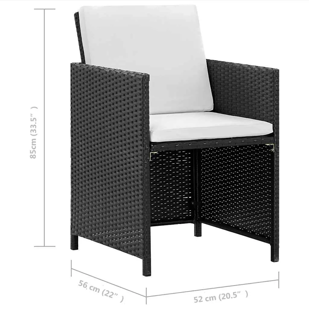 Outdoor Dining Set 5 Piece Poly Rattan Garden Furniture Patio Table Chairs
