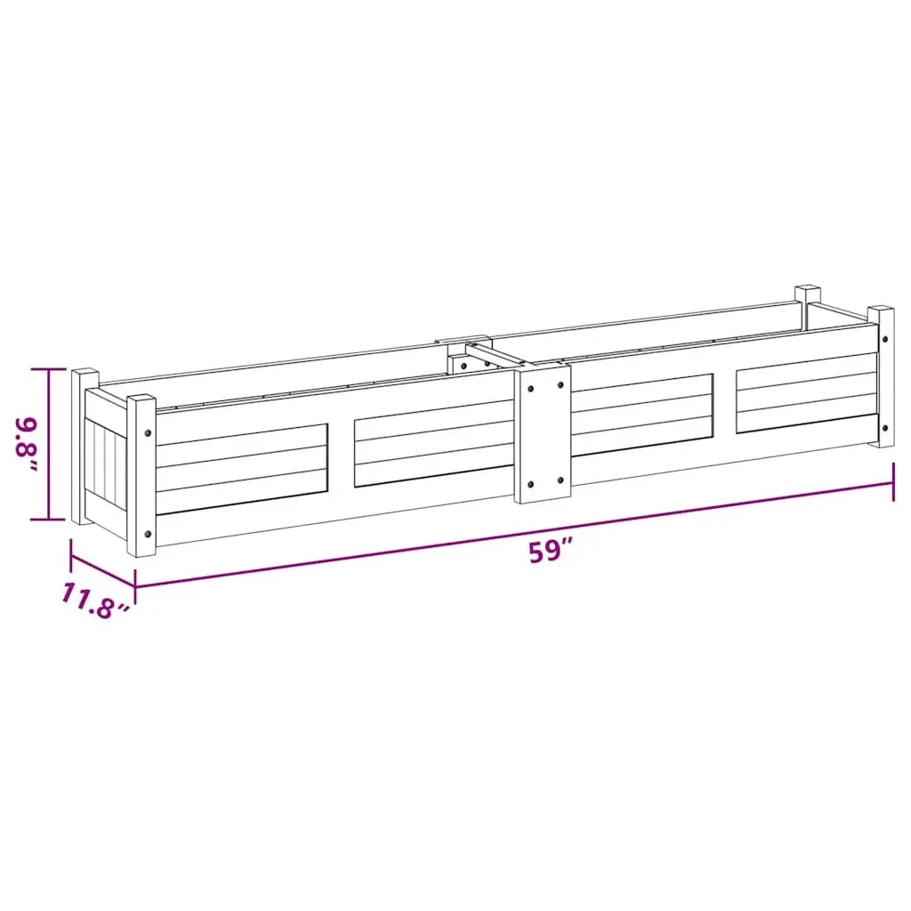 Wooden Raised Bed Planter Box Outdoor Vegetable Herbs Flowers 150x30x25cm Brown Acacia Wood