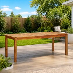 Solid Acacia Wood Garden Table 200x90x74 cm Outdoor Dining Furniture Brown