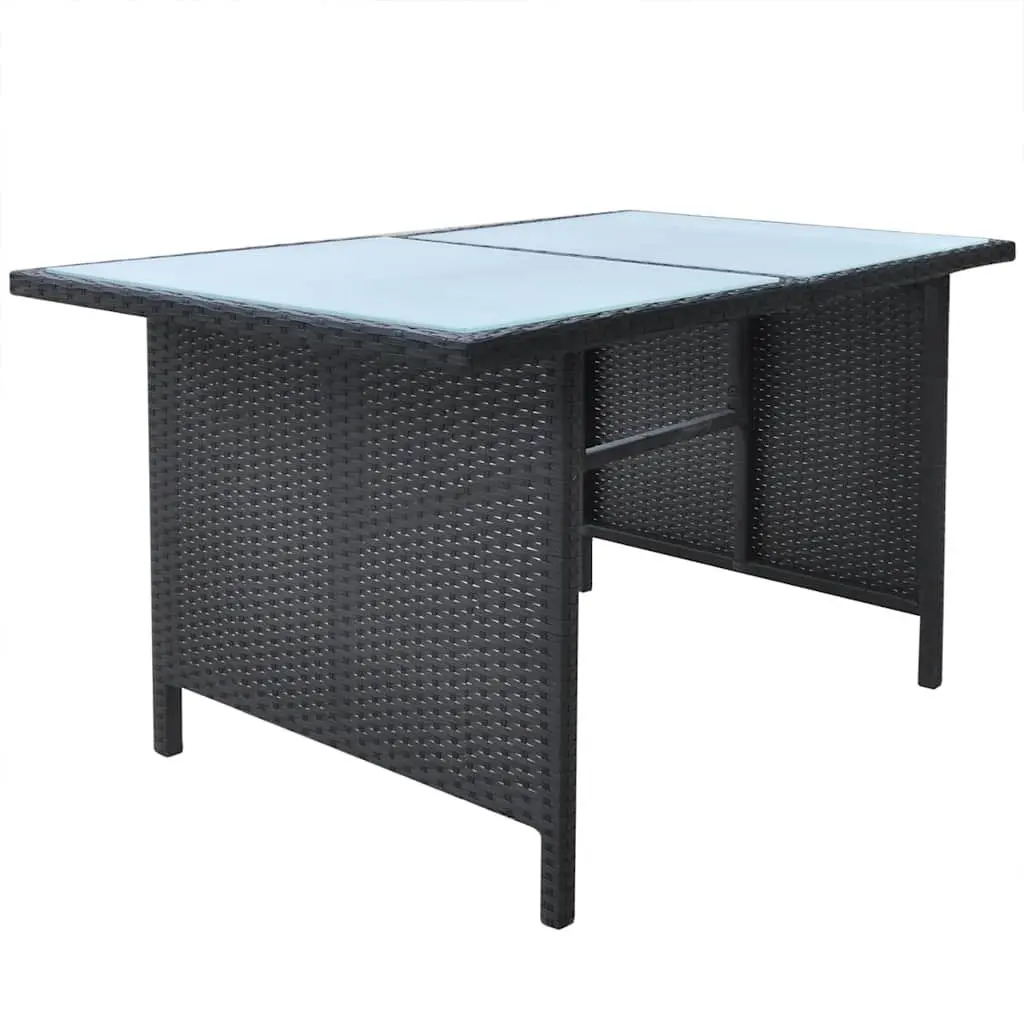 Outdoor Dining Set 6 Piece Weather Resistant Poly Rattan Garden Furniture Patio Table Sofa Chair Black