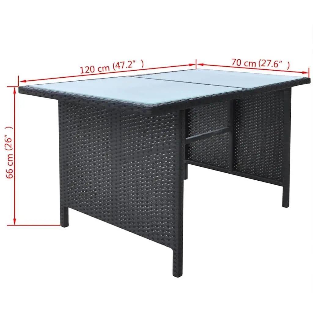 Outdoor Dining Set 6 Piece Weather Resistant Poly Rattan Garden Furniture Patio Table Sofa Chair Black