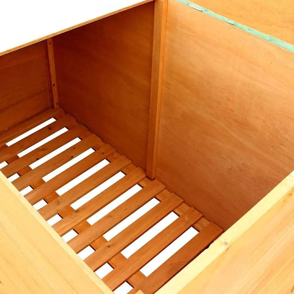 Wooden Storage Box Outdoor Garden Patio Chest Waterproof Brown 126x72x72cm