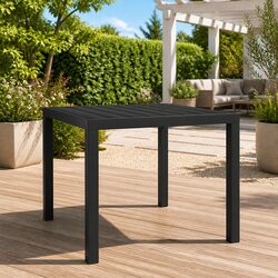 Outdoor Garden Table Black 80x80x74cm Patio Dining Furniture Weather Resistant