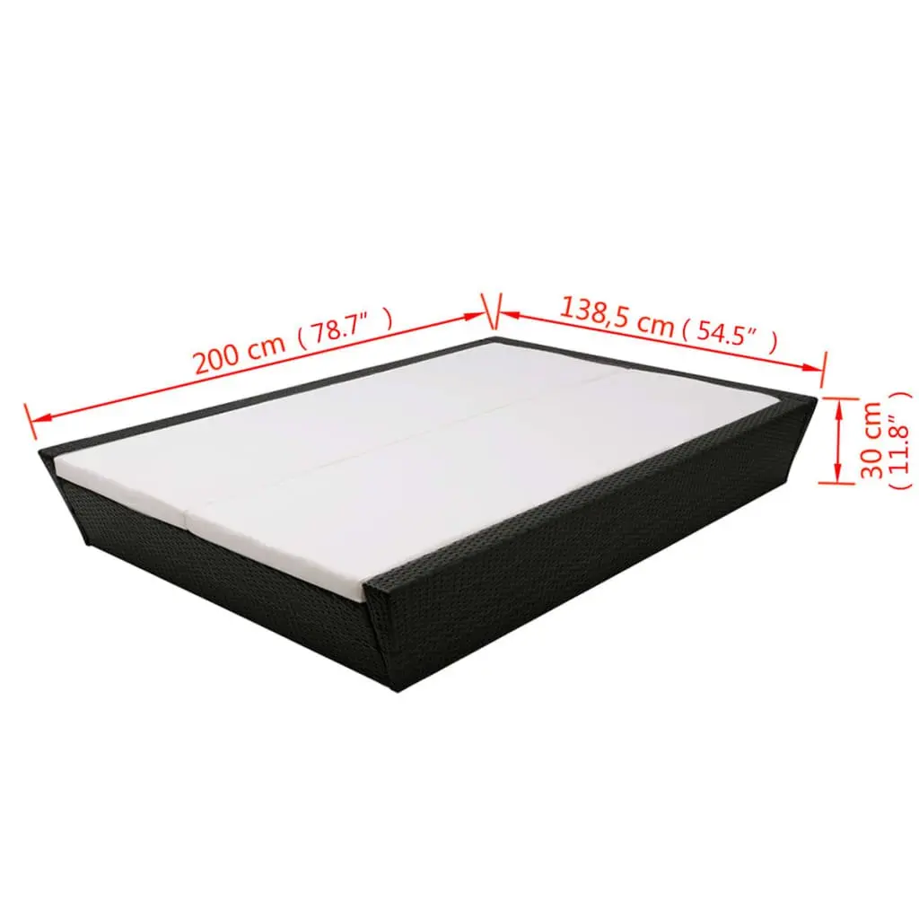 Outdoor Lounge Bed Double Daybed Weather-resistant PE Rattan Black