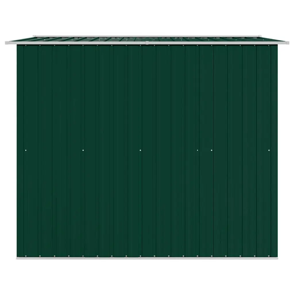 Metal Garden Storage Shed Green Outdoor Structures Double Sliding Doors