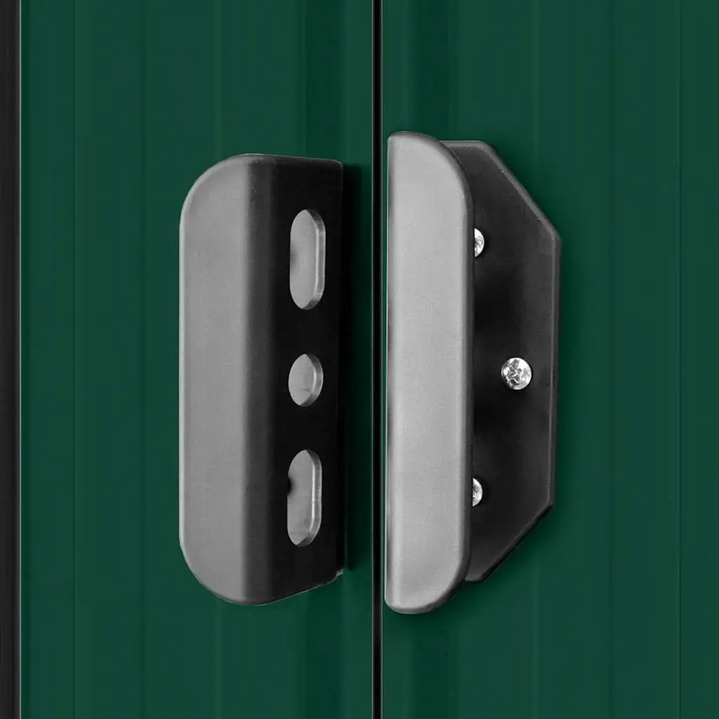 Metal Garden Storage Shed Green Outdoor Structures Double Sliding Doors