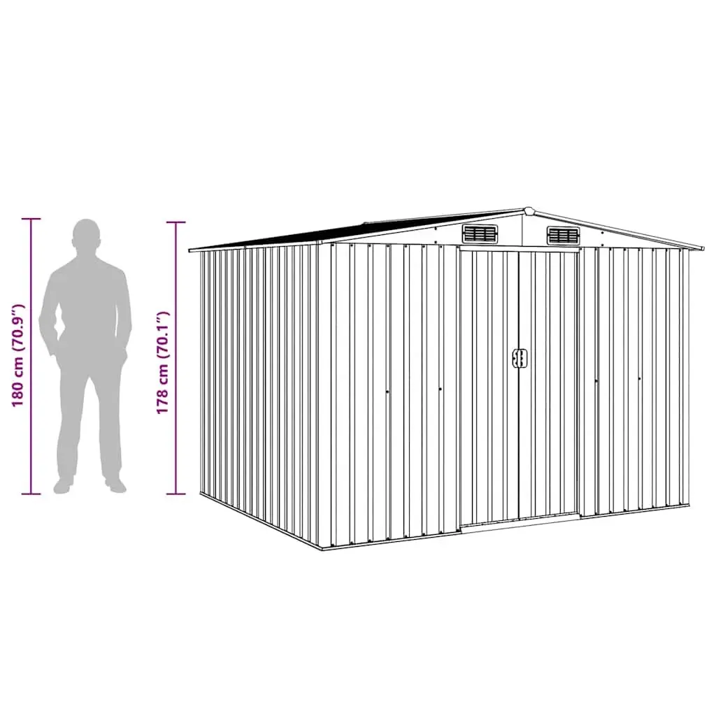 Metal Garden Storage Shed Green Outdoor Structures Double Sliding Doors