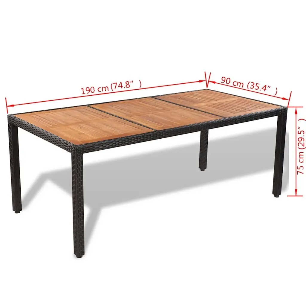 Outdoor Dining Set 9 Piece Poly Rattan Table Chairs Cushions Garden Patio